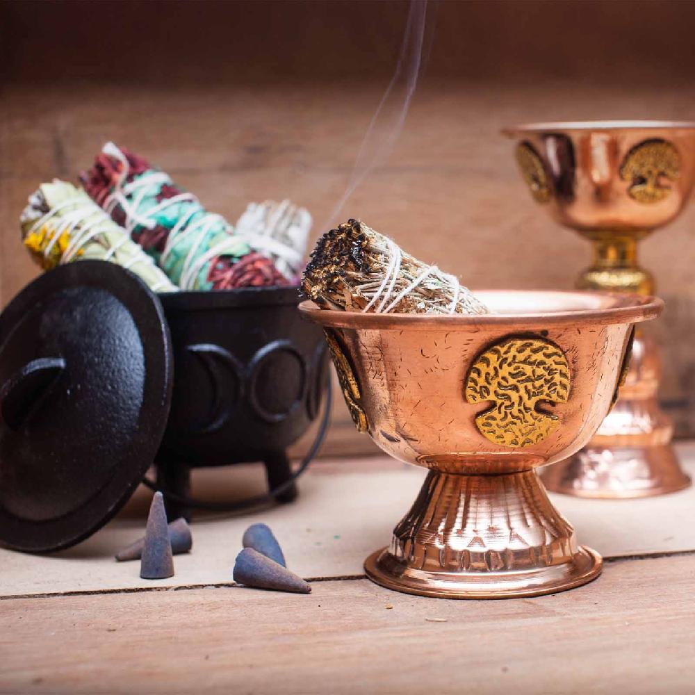 Copper Ritual Goblet With Tree Of Life 10x15cm