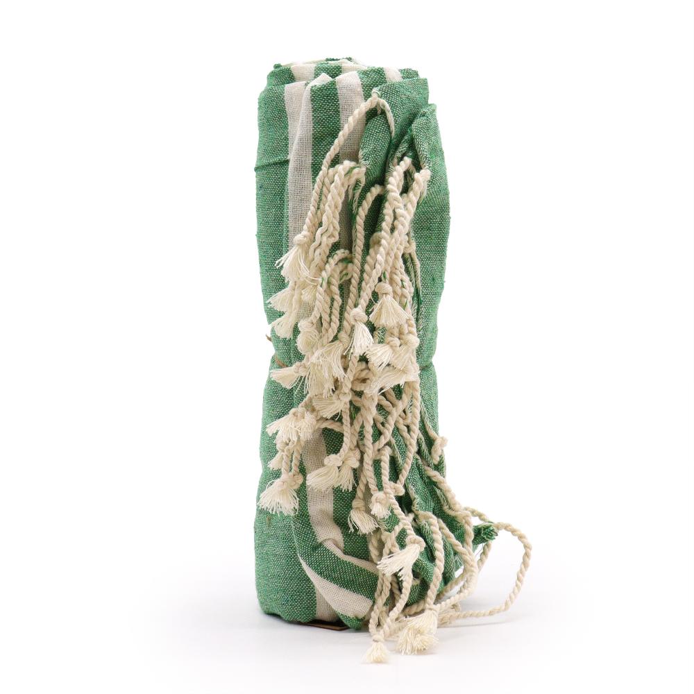Cotton Pareo Throw - 100x180 Cm - Picnic Green