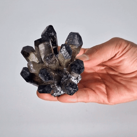 Crafted Quartz Cluster - Smoky Ghost Quartz (approx 250-300gm 8cm)