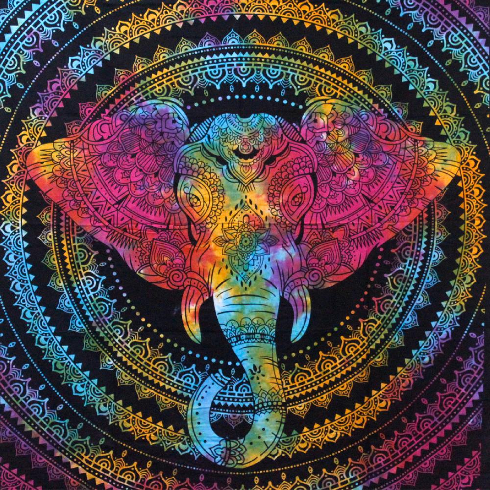 Double Cotton Bedspread + Wall Hanging - Elephant Head