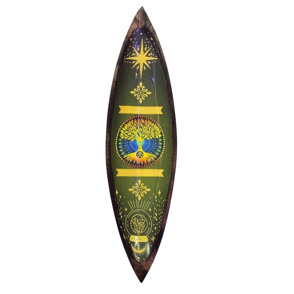 Enamel Incense Bowl - Mango Wood - Tree of Life