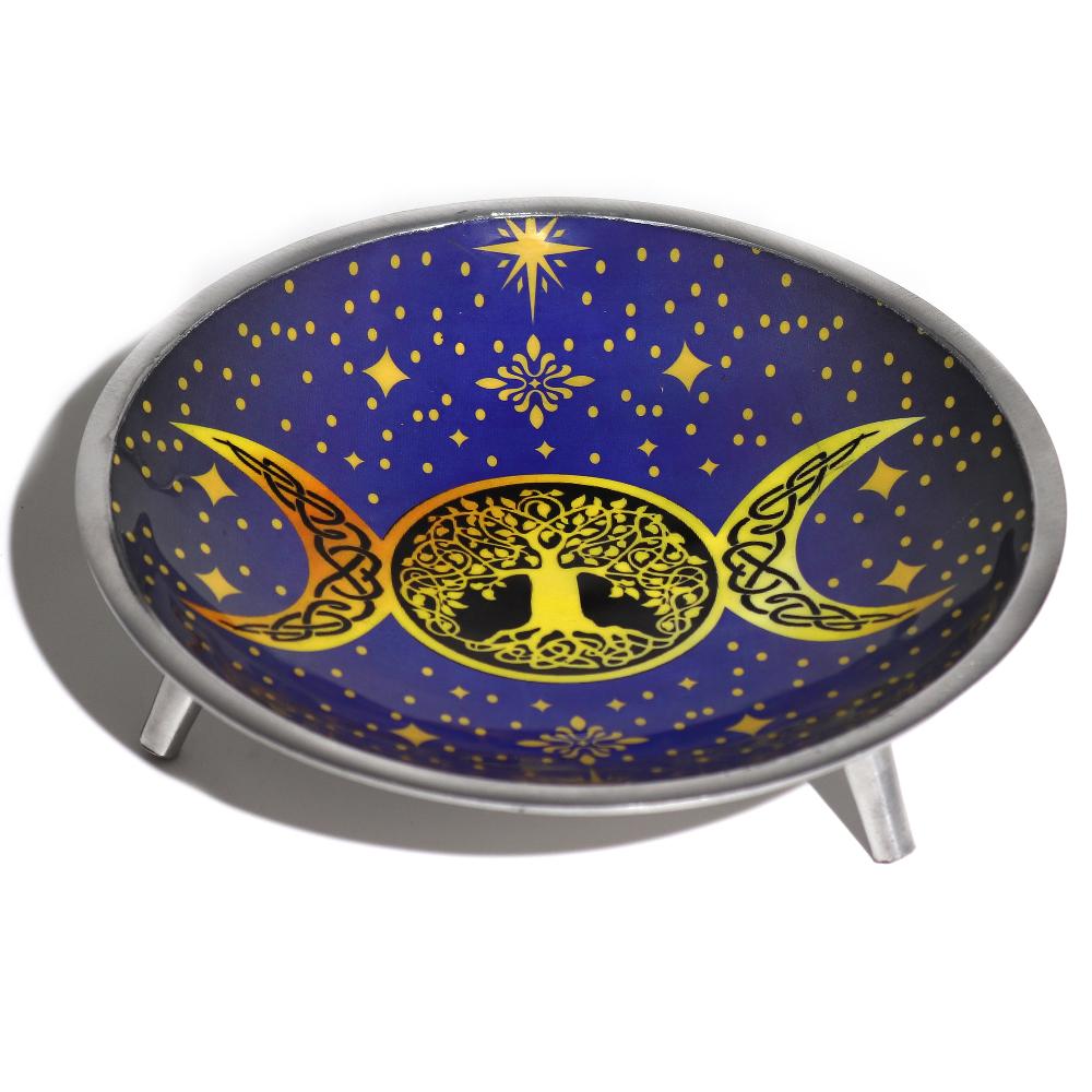 Enamelled Offering Plate - Purple Triple Moon