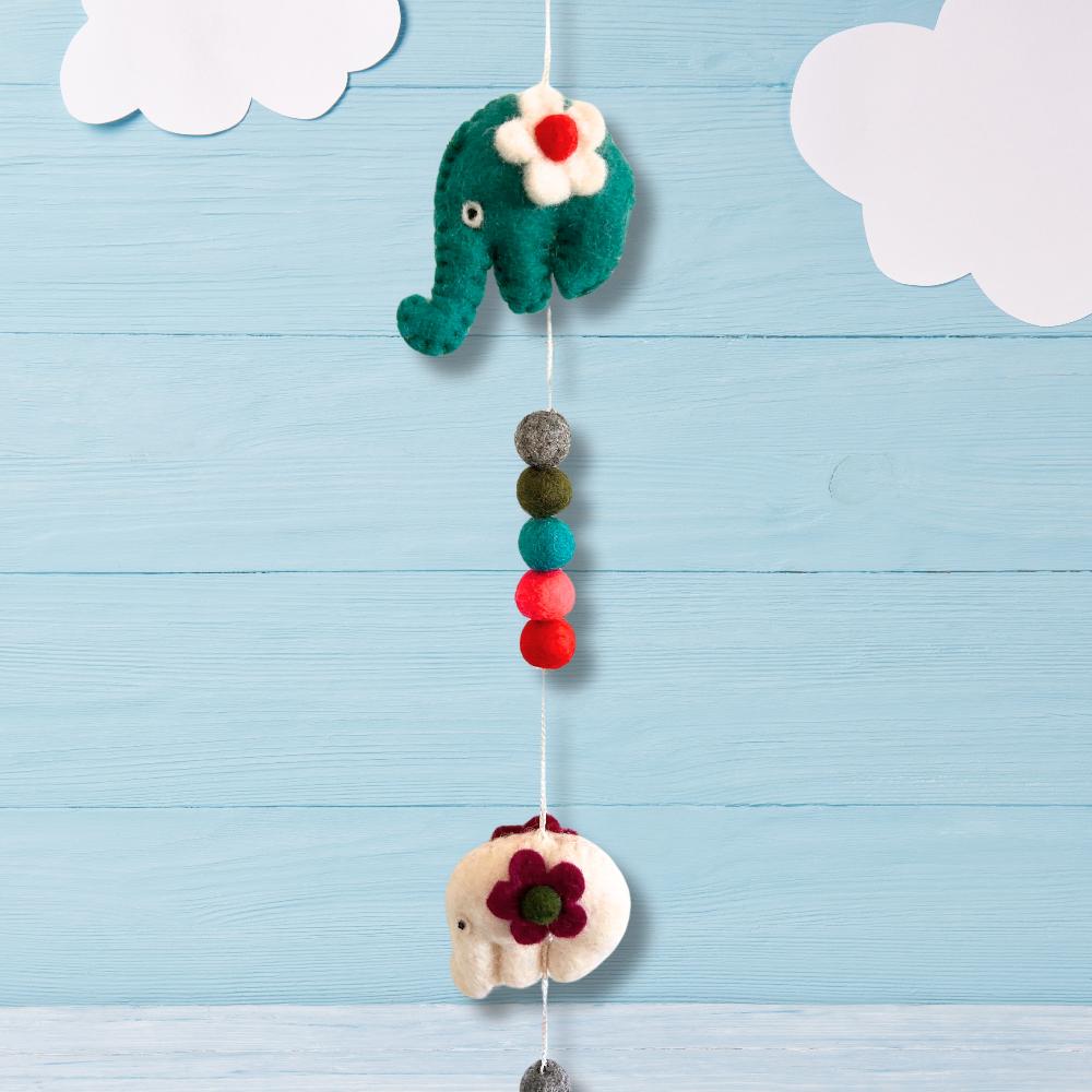 Felt Wall Hanging -Elephants (random Colours)