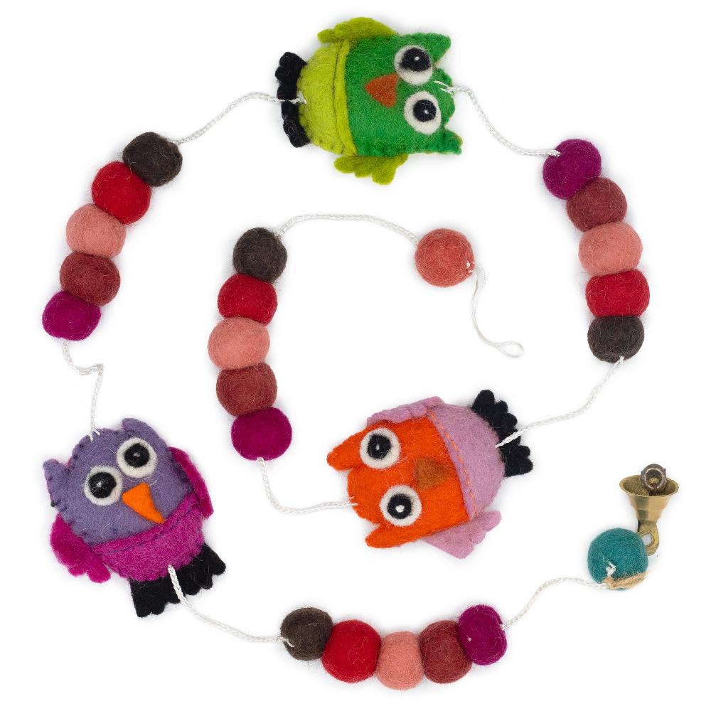 Felt Wall Hanging -Owls (random Colours)