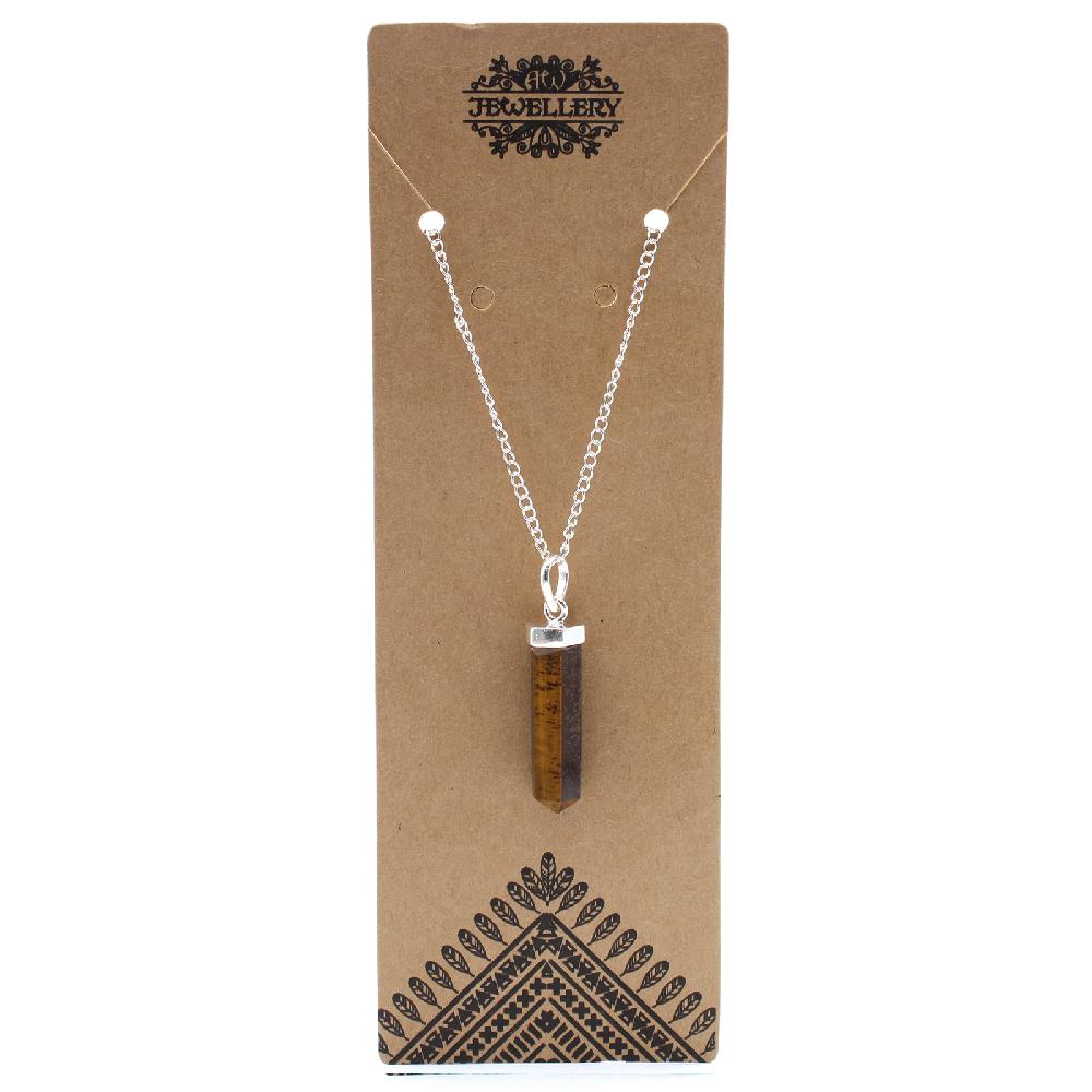 Gemstone Classic Point Pendant - Tiger Eye
