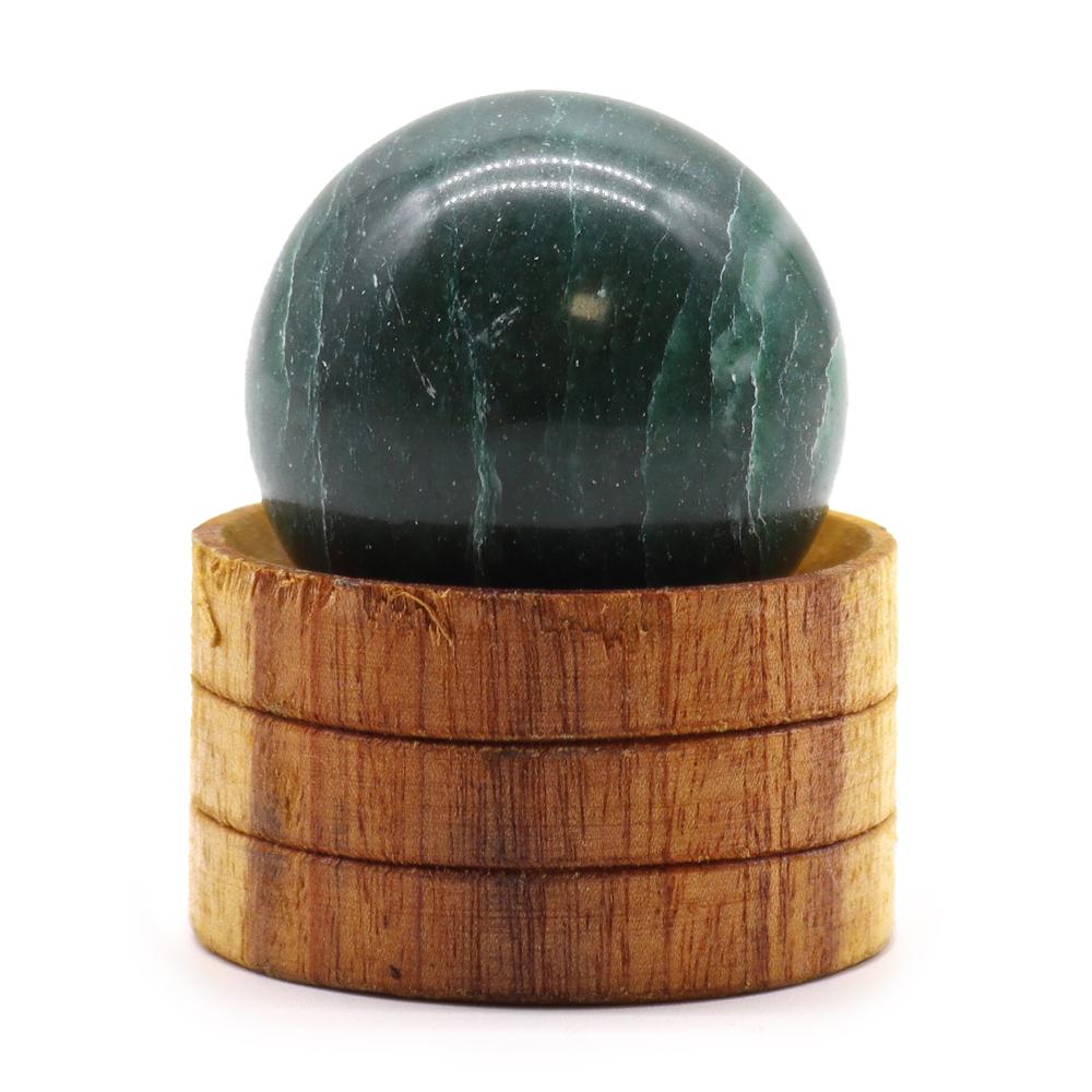 Gemstone Crystal Sphere 40mm - Indian Jade with Stand