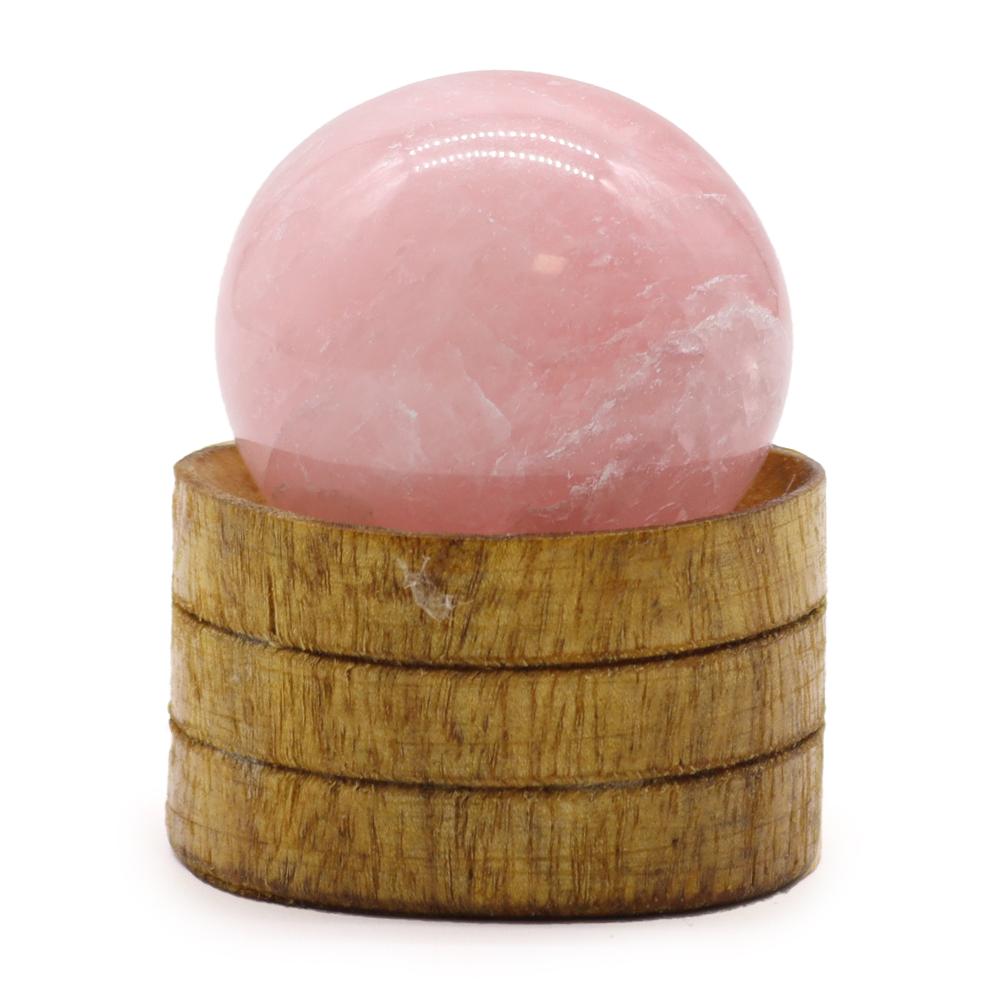 Gemstone Crystal Sphere 40mm - Rose Quartz with Stand