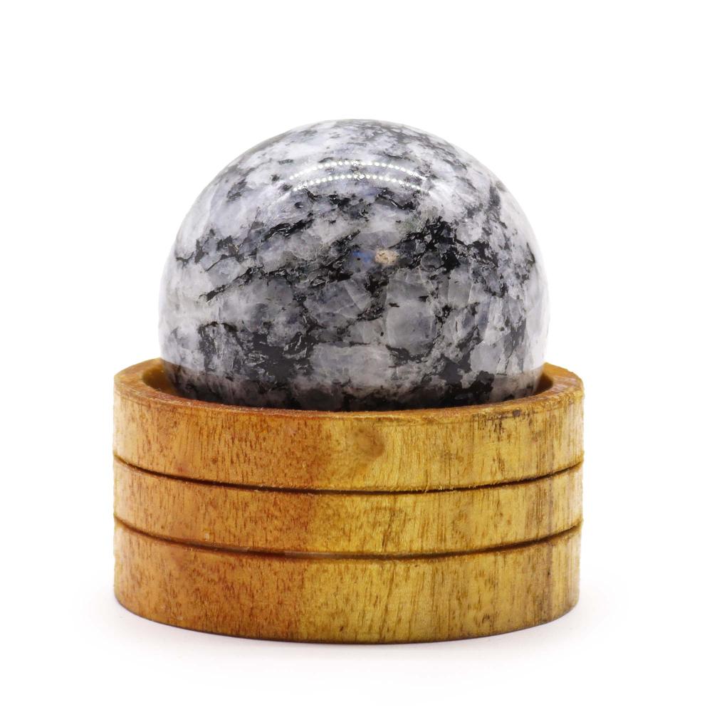 Gemstone Crystal Sphere 50mm - Indian Moonstone with Stand