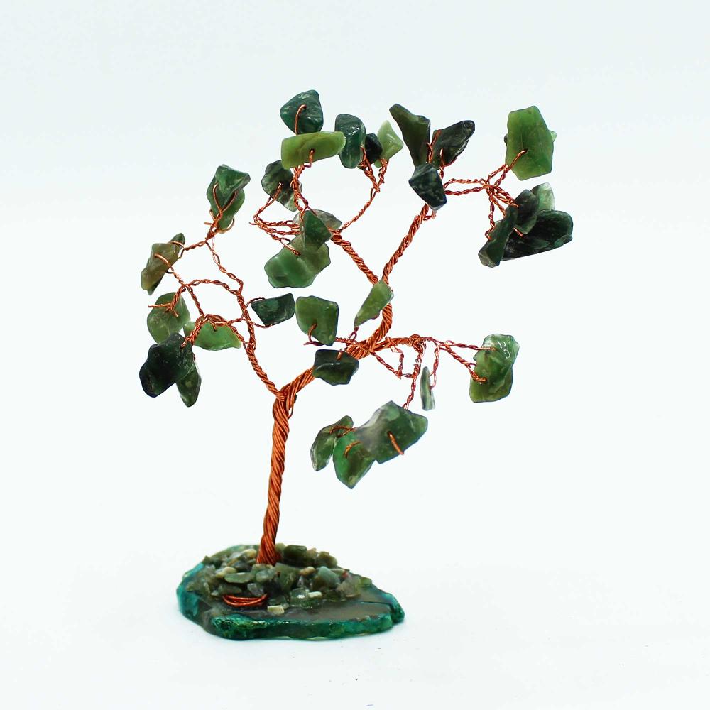 Gemstone Tree - Green Aventurine On Green Agate Base (35 Stones)