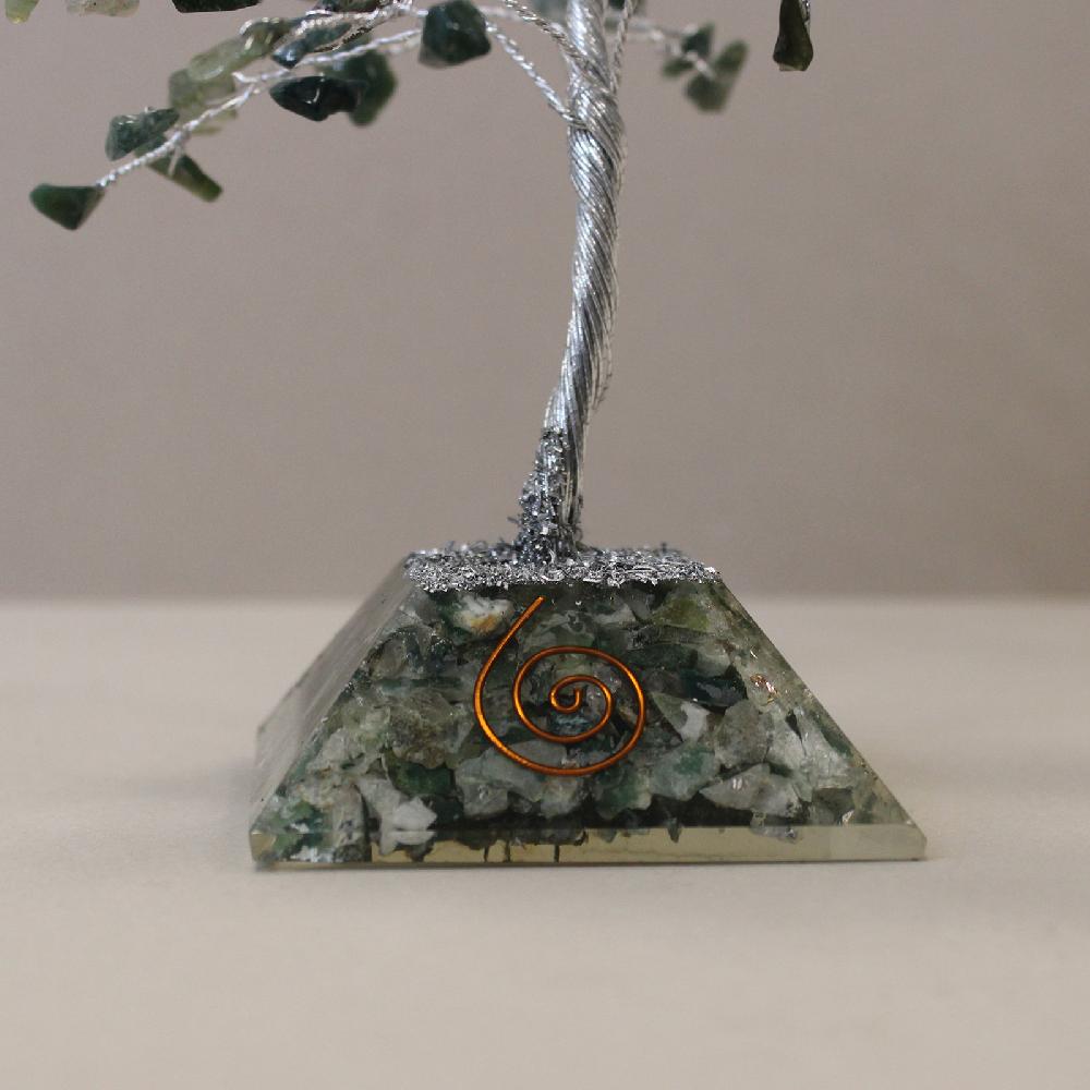 Gemstone Tree With Orgonite Base - 160 Stone - Moss Agate