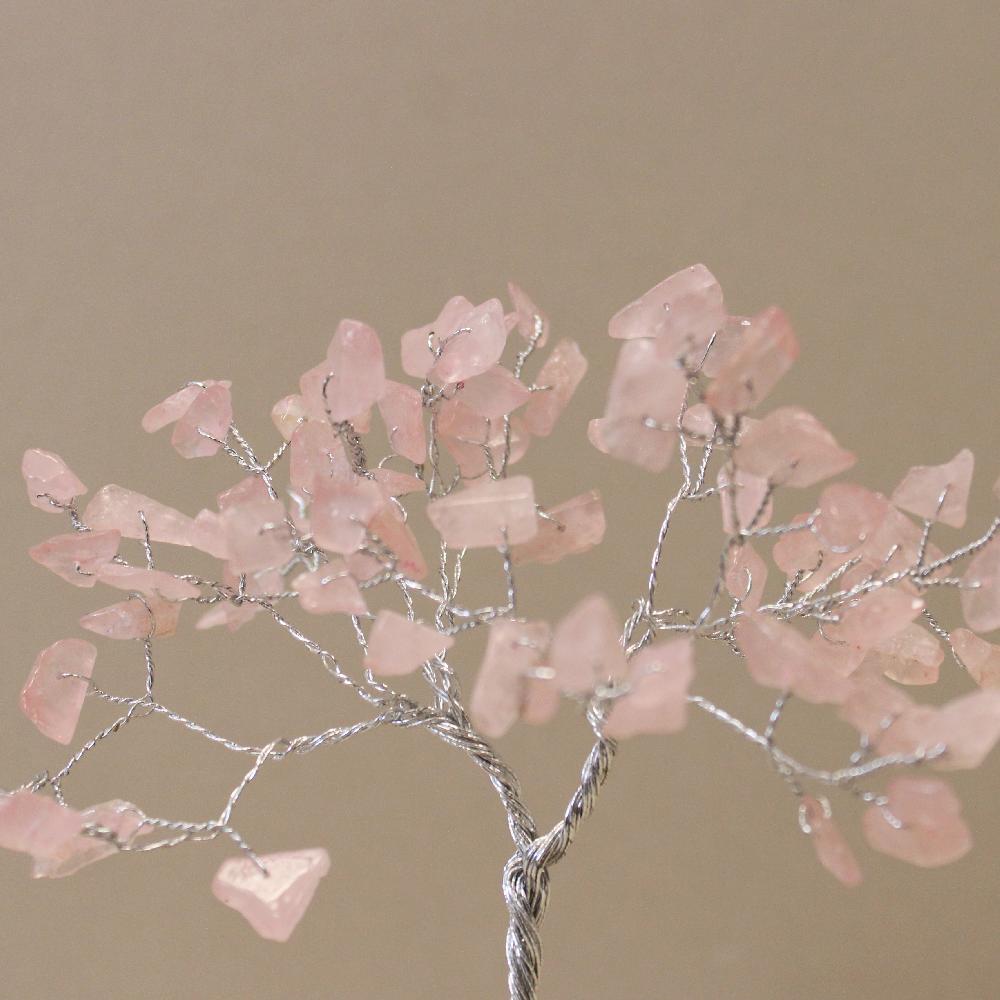 Gemstone Tree With Orgonite Base - 80 Stone - Rose Quartz
