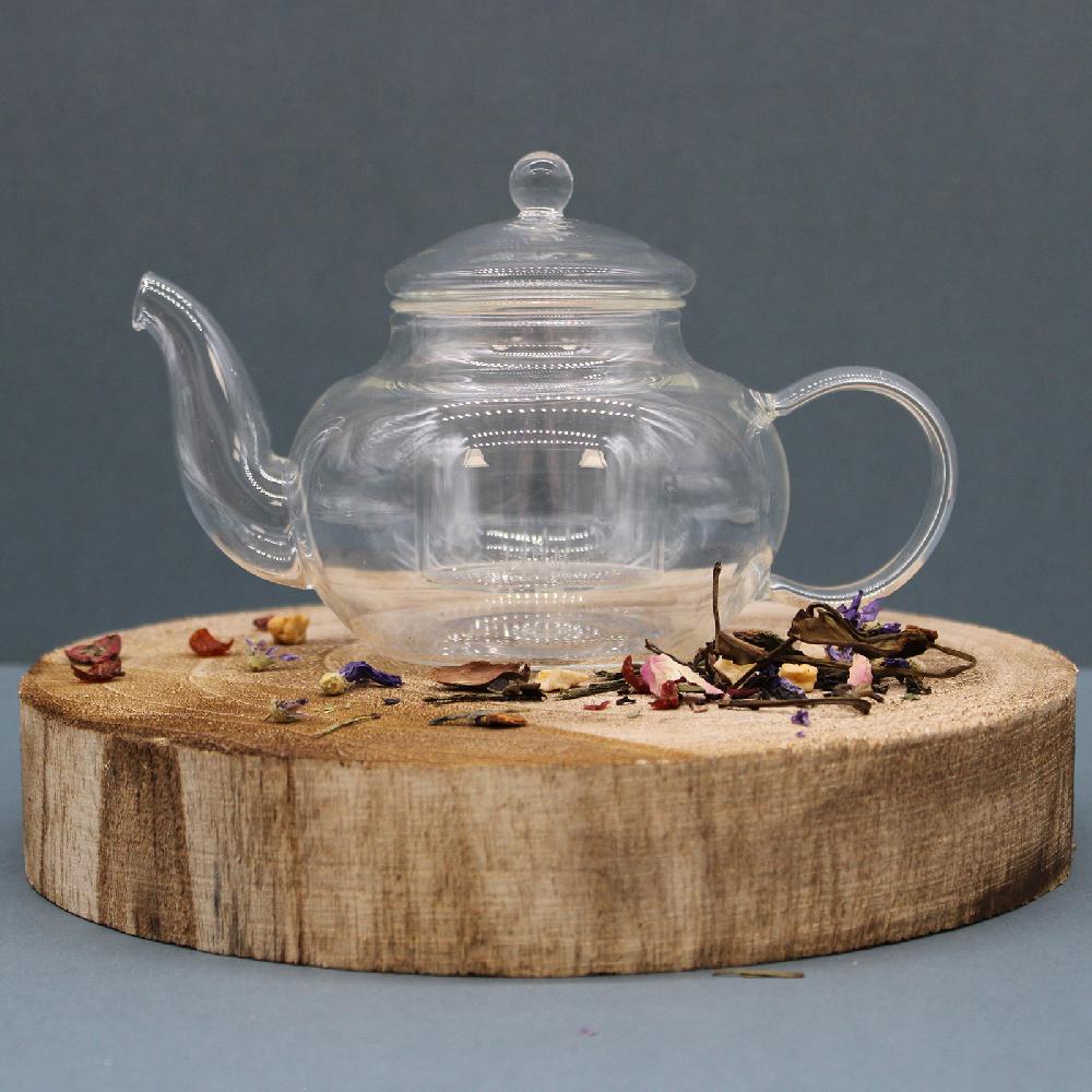 Glass Infuser Teapot - Round Pearl - 400ml - Gift Boxed