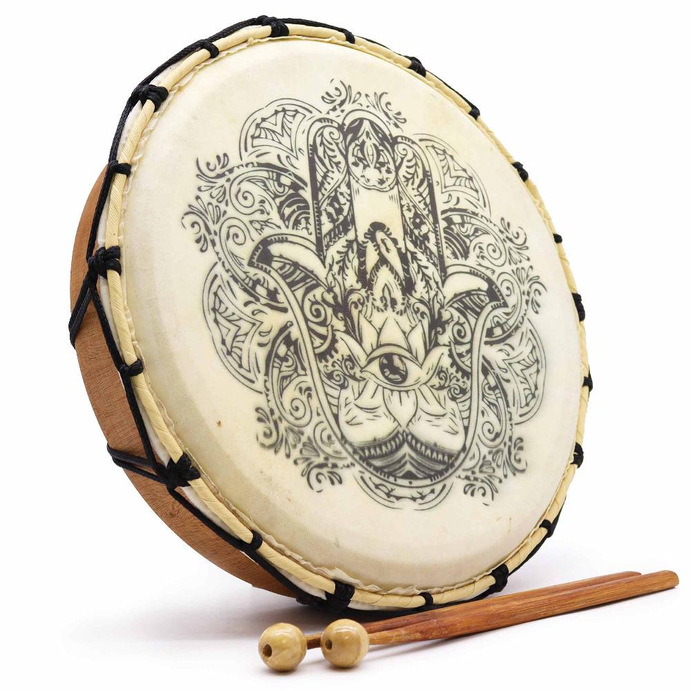 Hamsa Shamanic Drum With Two Sticks - 30cm Diameter
