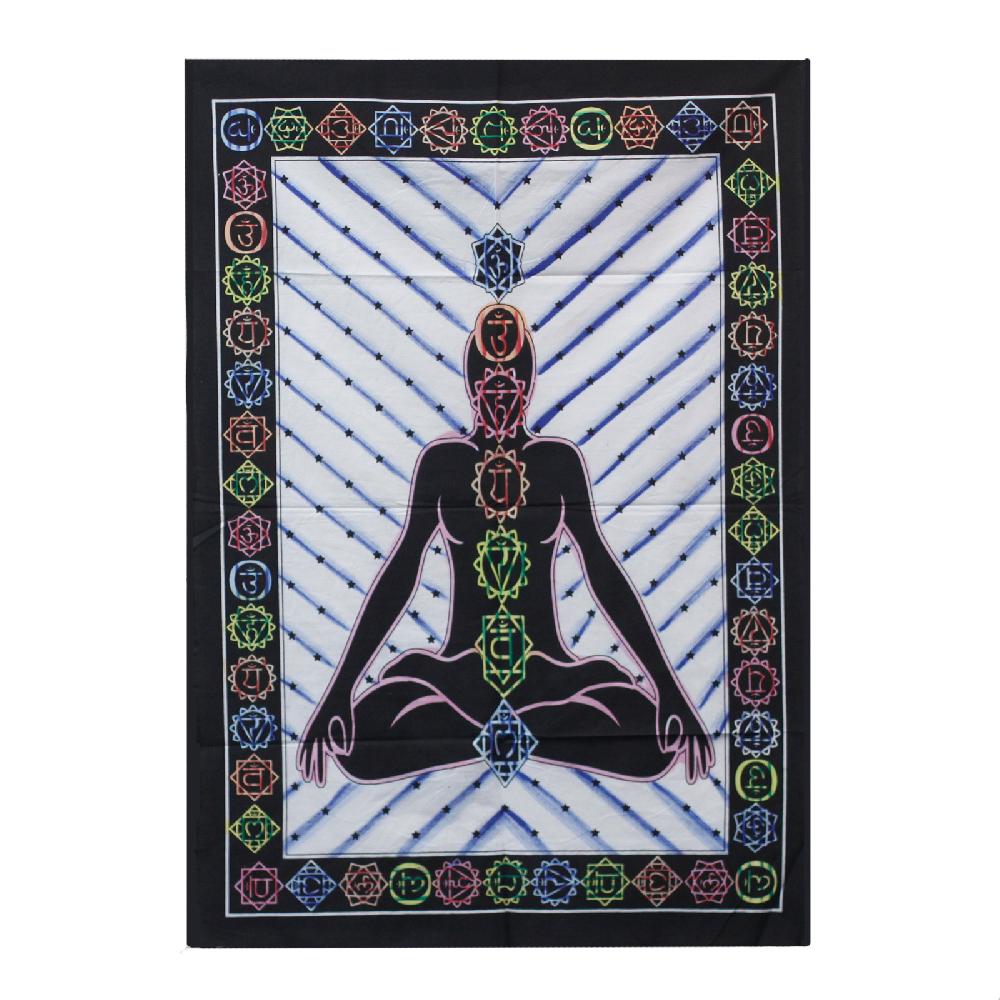 Handbrushed Cotton Wall Art - Chakra Buddha