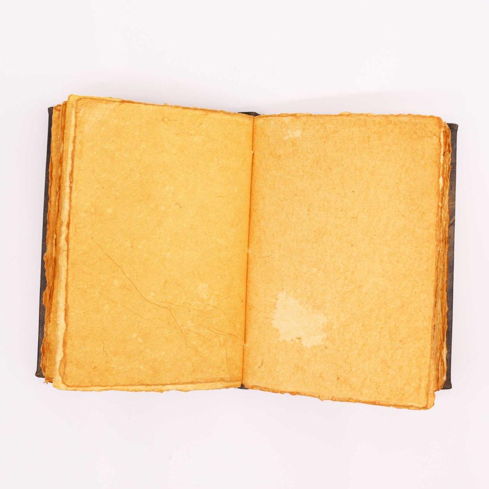 Hefty Brown Tan Book - Zinc Pentagon Decor - Deckle Edges Pages - 26x18cm