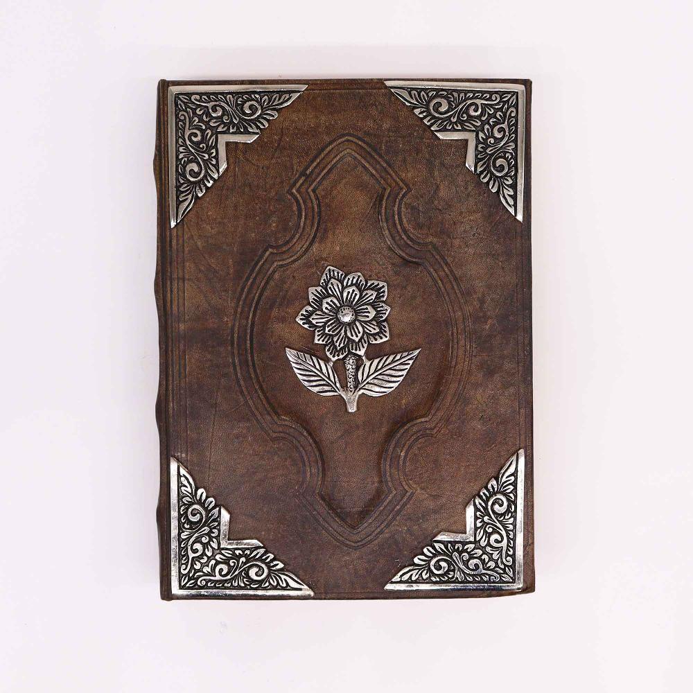 Hefty Red Tan Book - Zinc Rose Decor - Deckle Edges Pages - 26x18cm