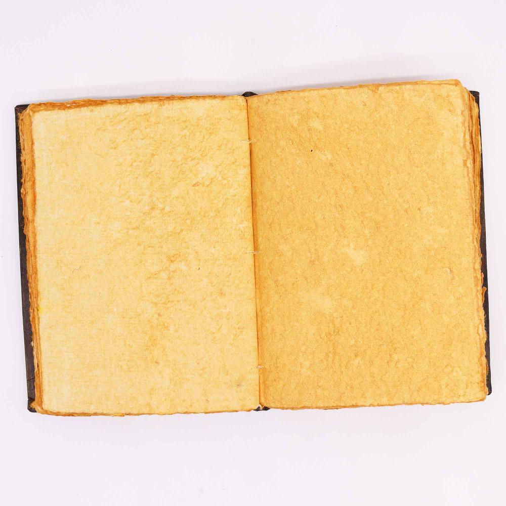 Hefty Red Tan Book - Zinc Rose Decor - Deckle Edges Pages - 26x18cm