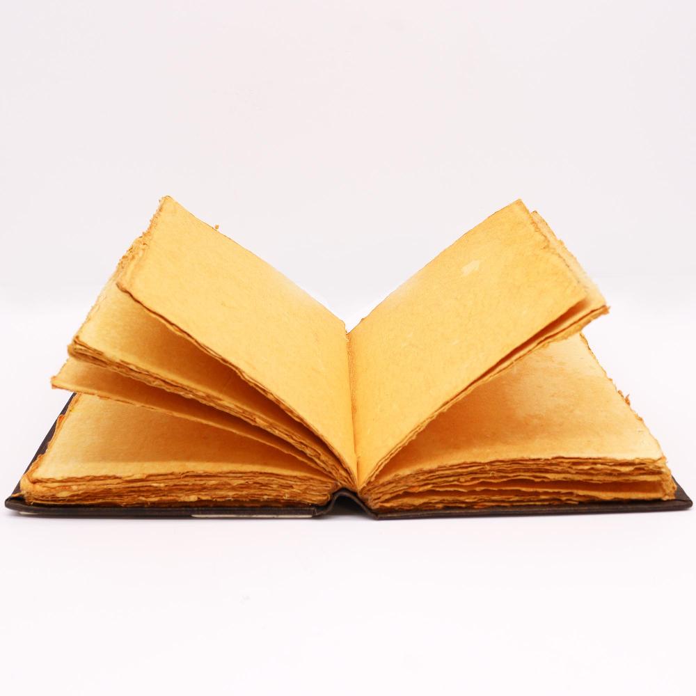 Hefty Red Tan Book - Zinc Rose Decor - Deckle Edges Pages - 26x18cm