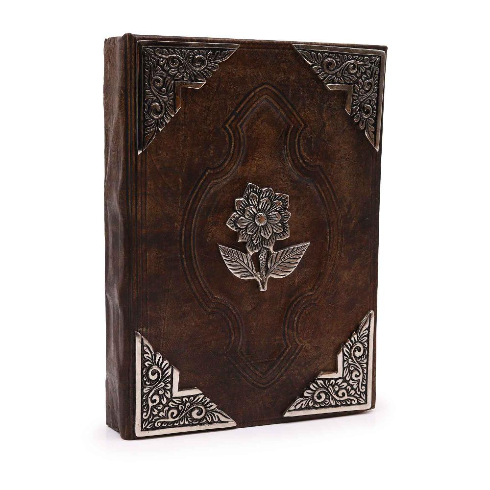 Hefty Red Tan Book - Zinc Rose Decor - Deckle Edges Pages - 26x18cm
