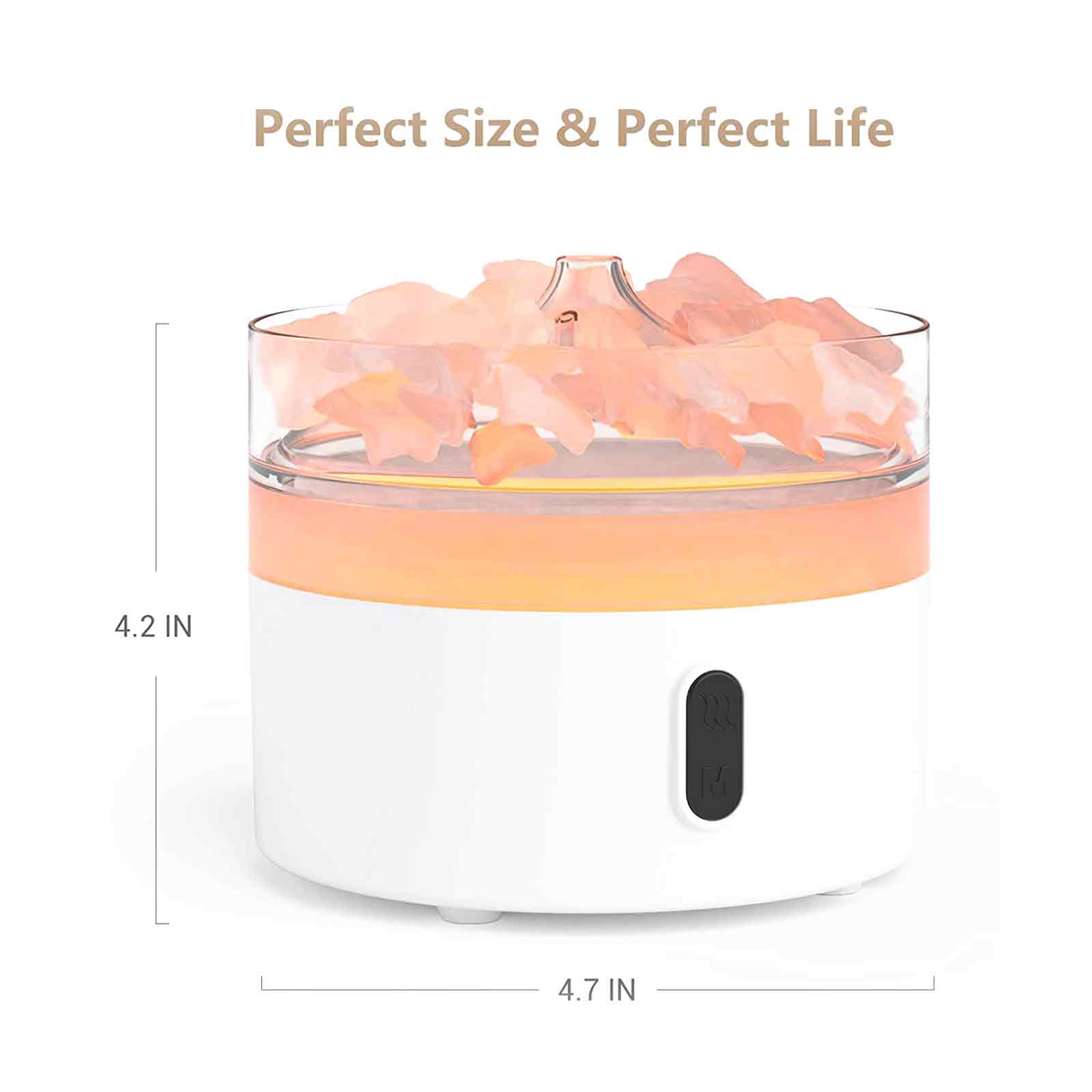 Himalayan Salt Aroma Diffuser - Night Light - USB-C - Flame Effect (Salt Included)