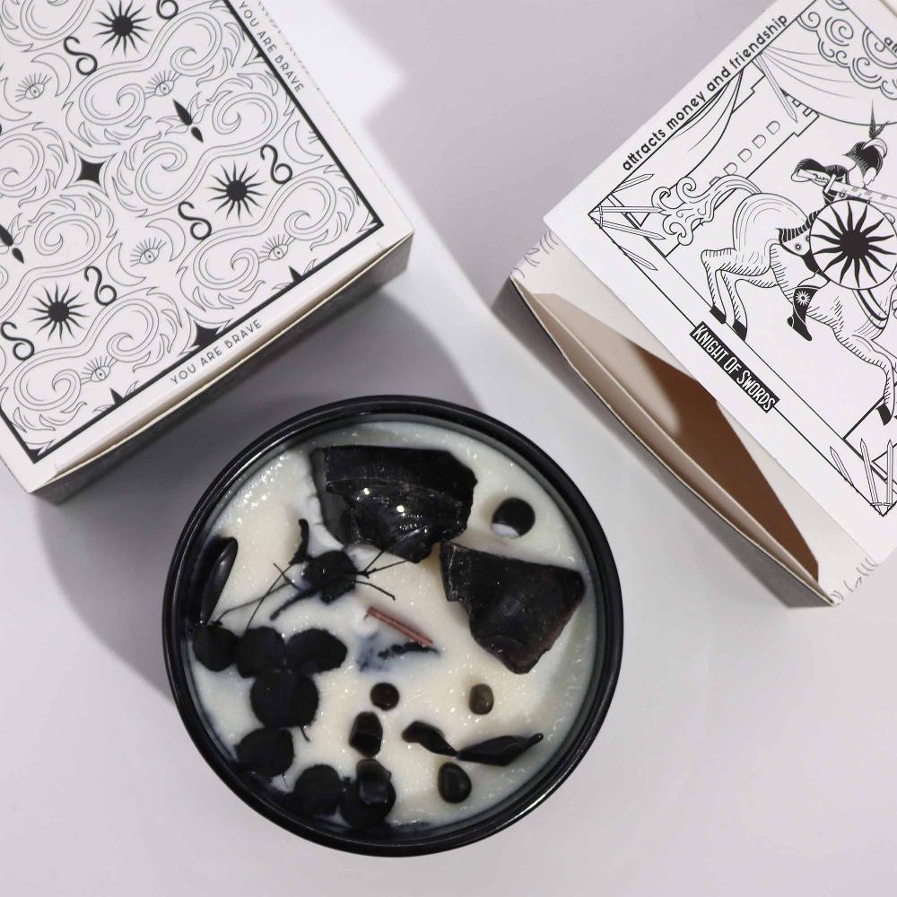 Hop Hare Crystal Magic Flower Candle - The Knight Of Swords