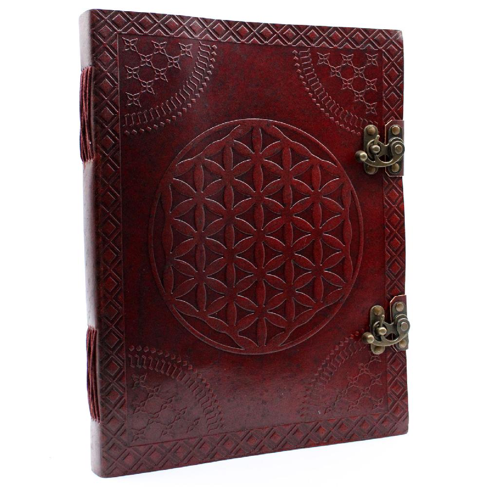 Huge Flower of Life Leather Book 10x13" (200 pages)
