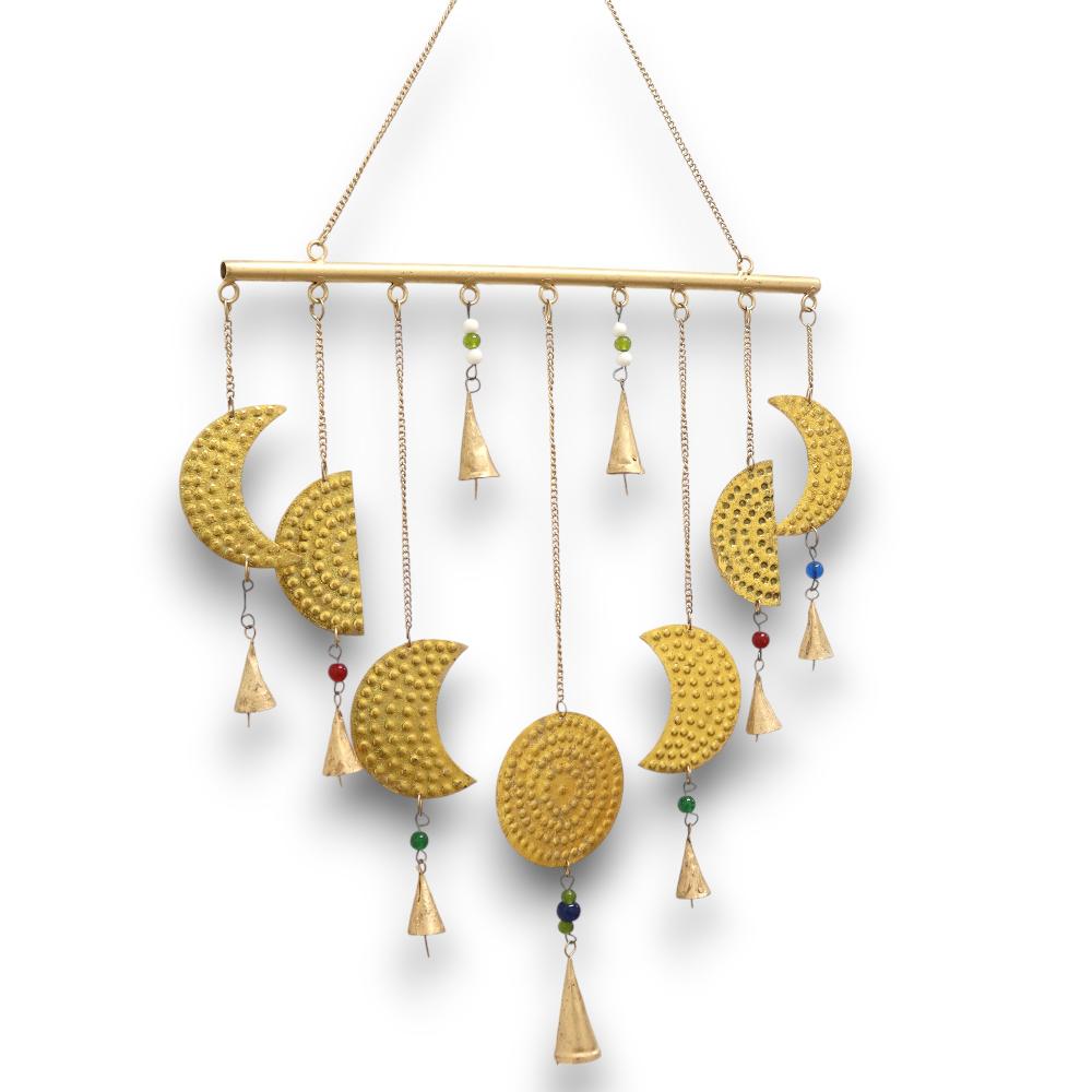 Indian Chimes - Brass Moon Phases Chimes - 43x40cm