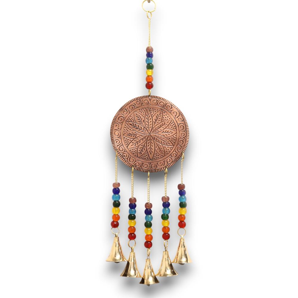 Indian Chimes - Med Tree Of Life - Chakra Beads 5 Bells - 10x36cm