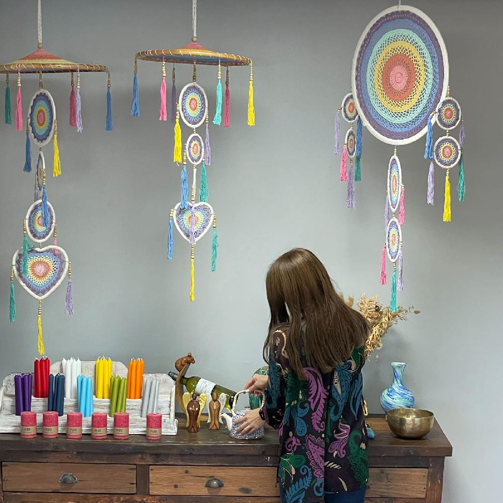 Large Drama Dreamcatcher - Pastel Rainbow