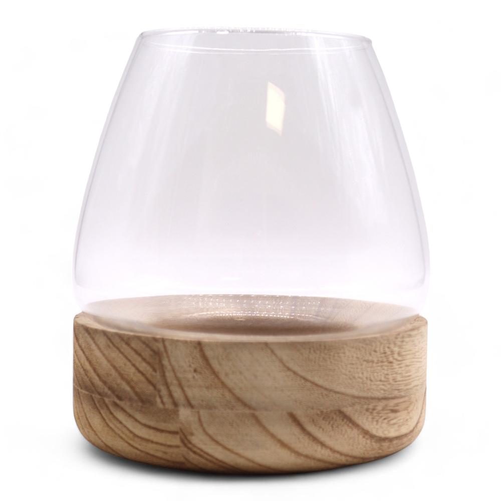 Large Terrarium On Natural Tung Wood - 17x19cm