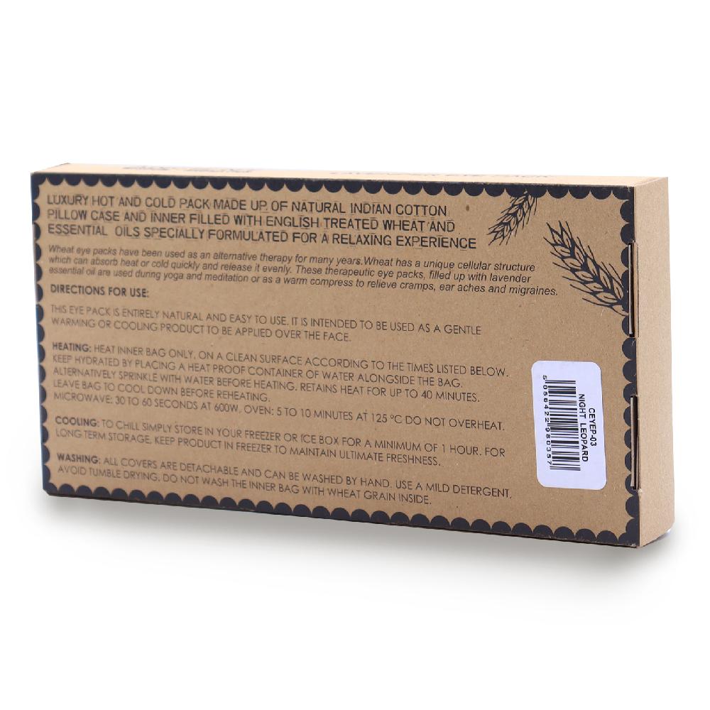 Lavender Natural Cotton And Juco Eye Pillow In Gift Box - Night Leopard