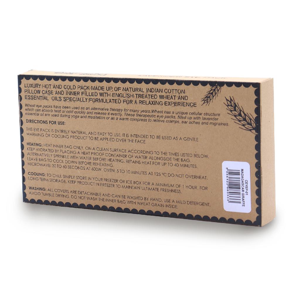 Lavender Natural Cotton And Juco Eye Pillow In Gift Box - Madagascar Giraffe