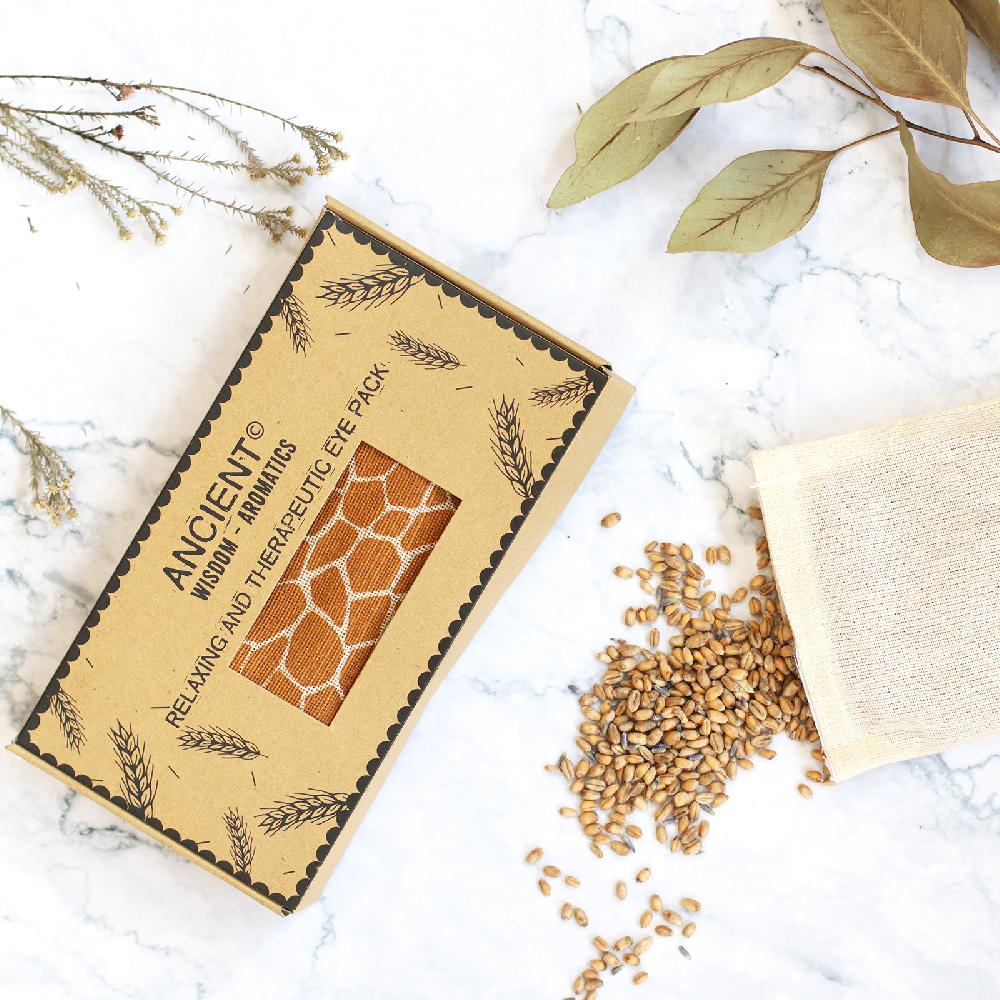 Lavender Natural Cotton And Juco Eye Pillow In Gift Box - Madagascar Giraffe