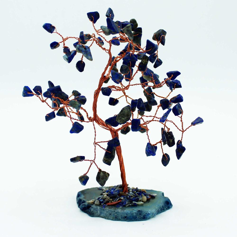 Lrg Gemstone Tree - Sodalite On Blue Agate Base (100 Stones)