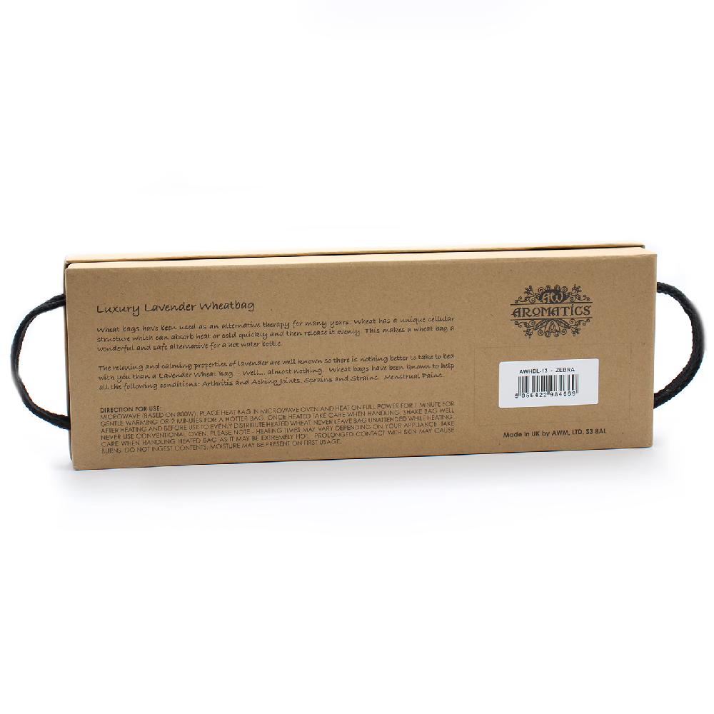 Luxury Lavender Wheat Bag In Gift Box - Zebra