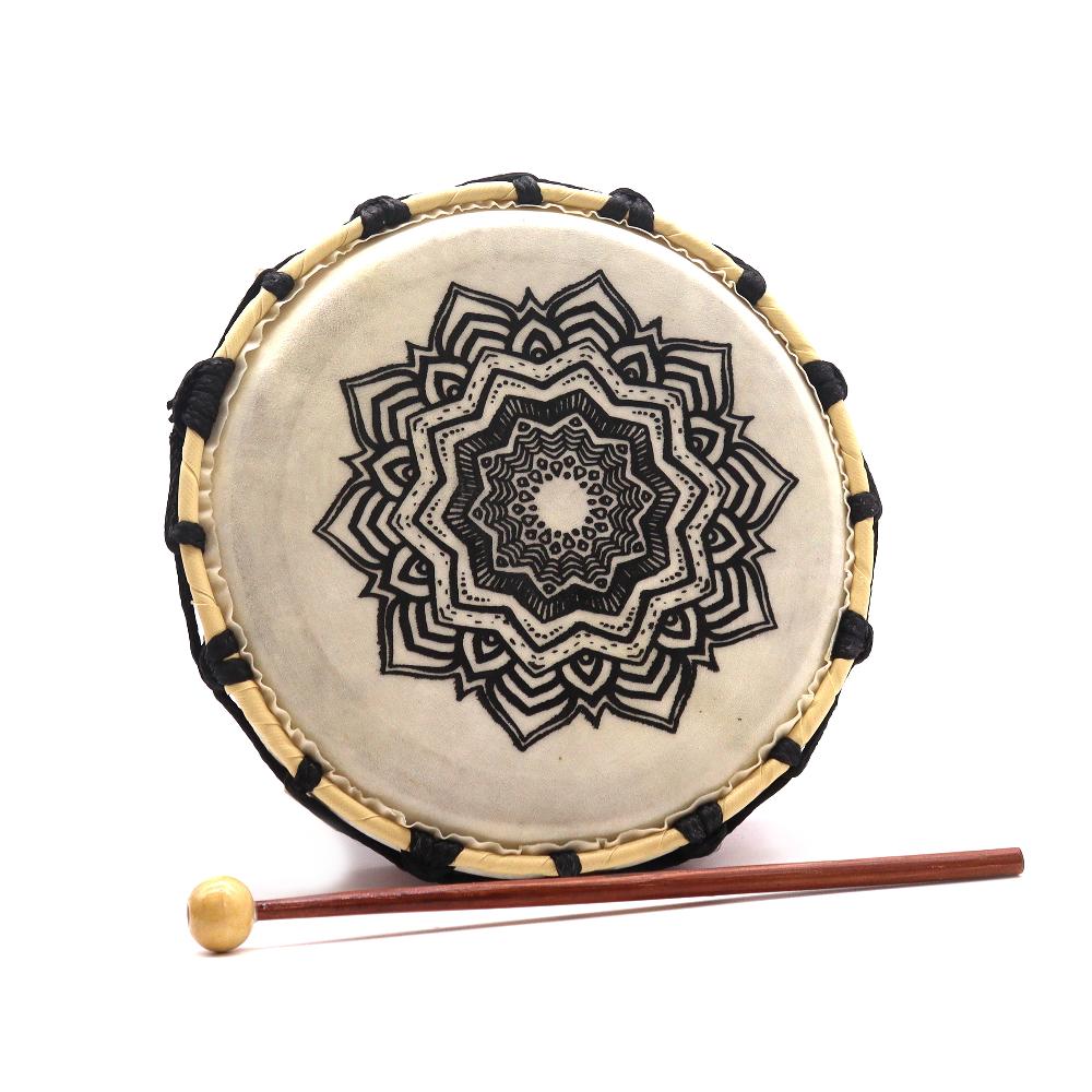 Mandala Shamanic Drum with Stick - 20cm Diameter