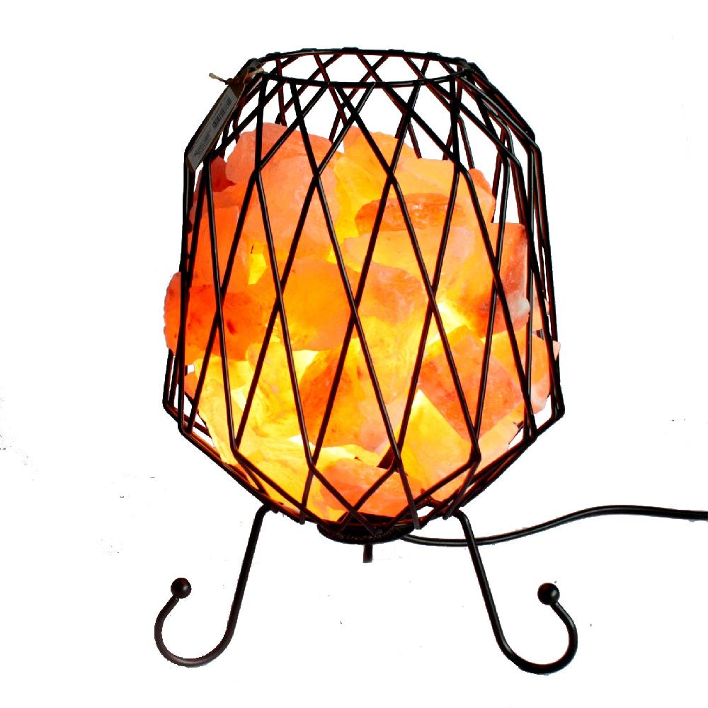Mesh Salt Rock Brazier Pink Salt Chunks Cable & Bulb