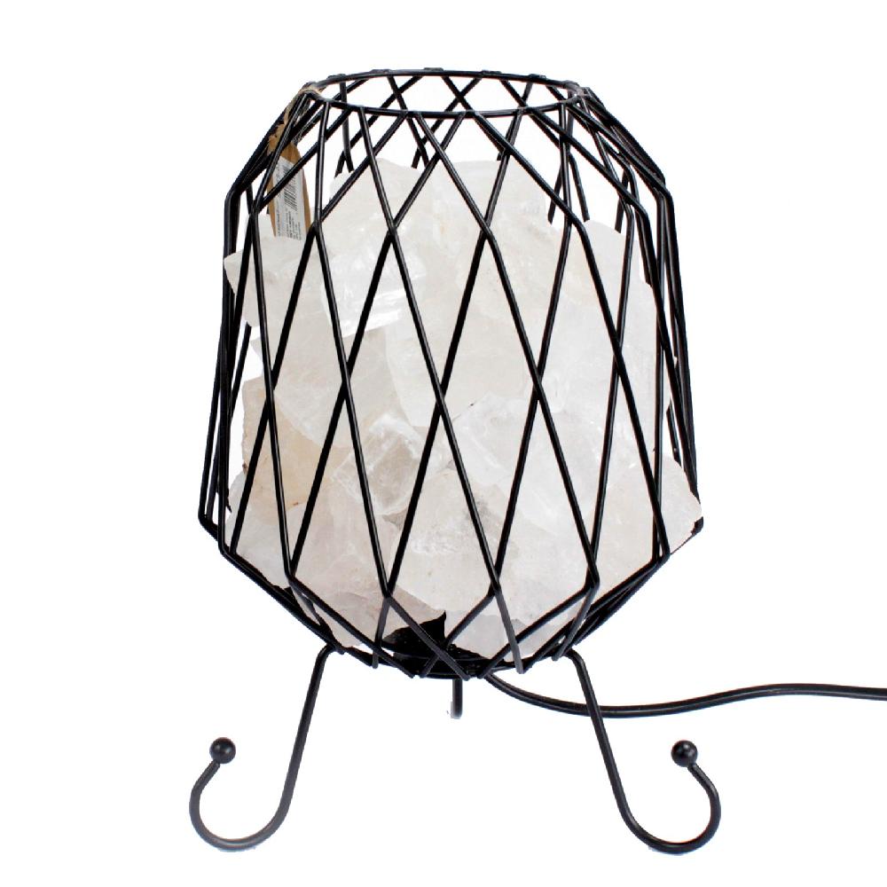 Mesh Salt Rock Brazier White Salt Chunks Cable & Bulb