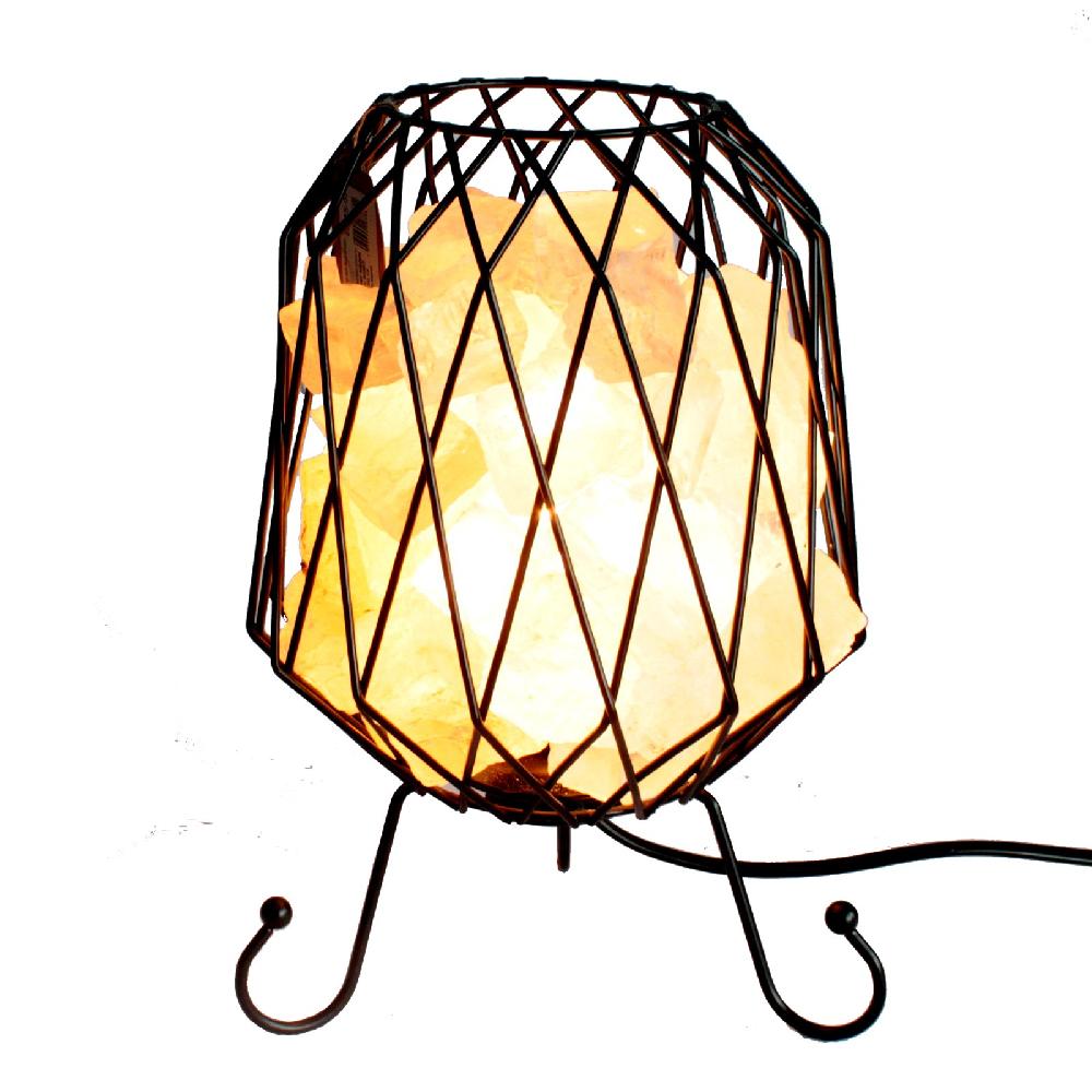 Mesh Salt Rock Brazier White Salt Chunks Cable & Bulb