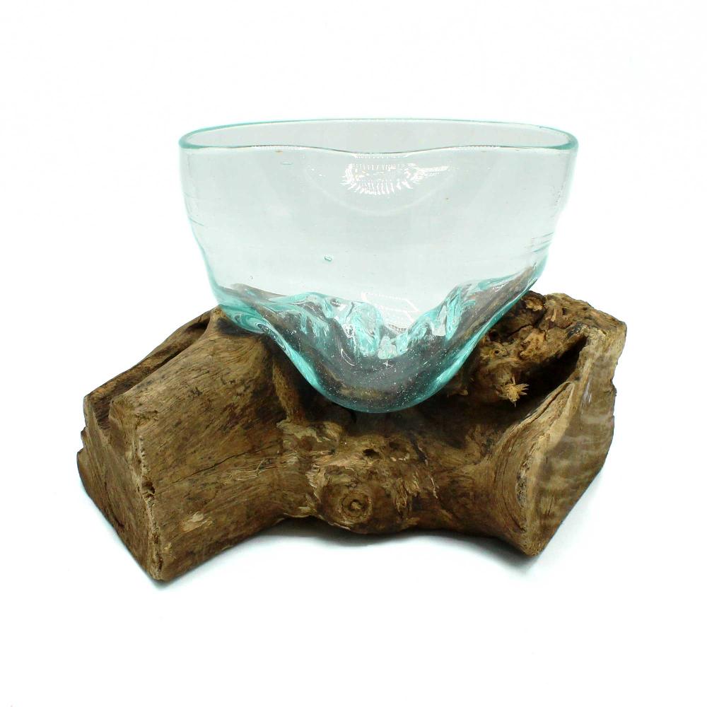 Molten Glass Arfully Misshapen Bowl On Wood