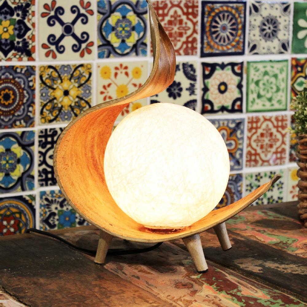 Natural Coconut Lamp UK Plug - Chocolate Twist