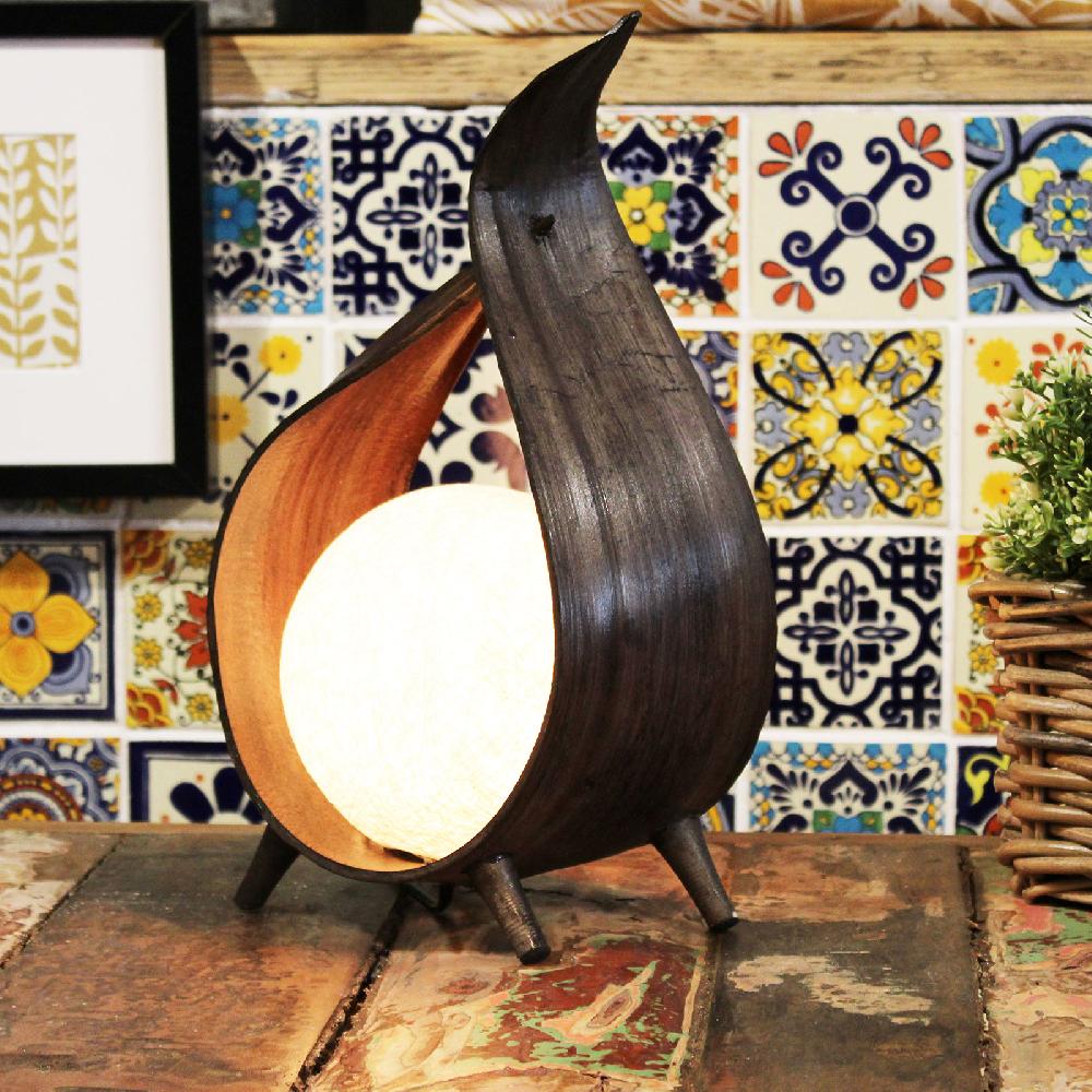 Natural Coconut Lamp UK Plug - Chocolate Wrap-over