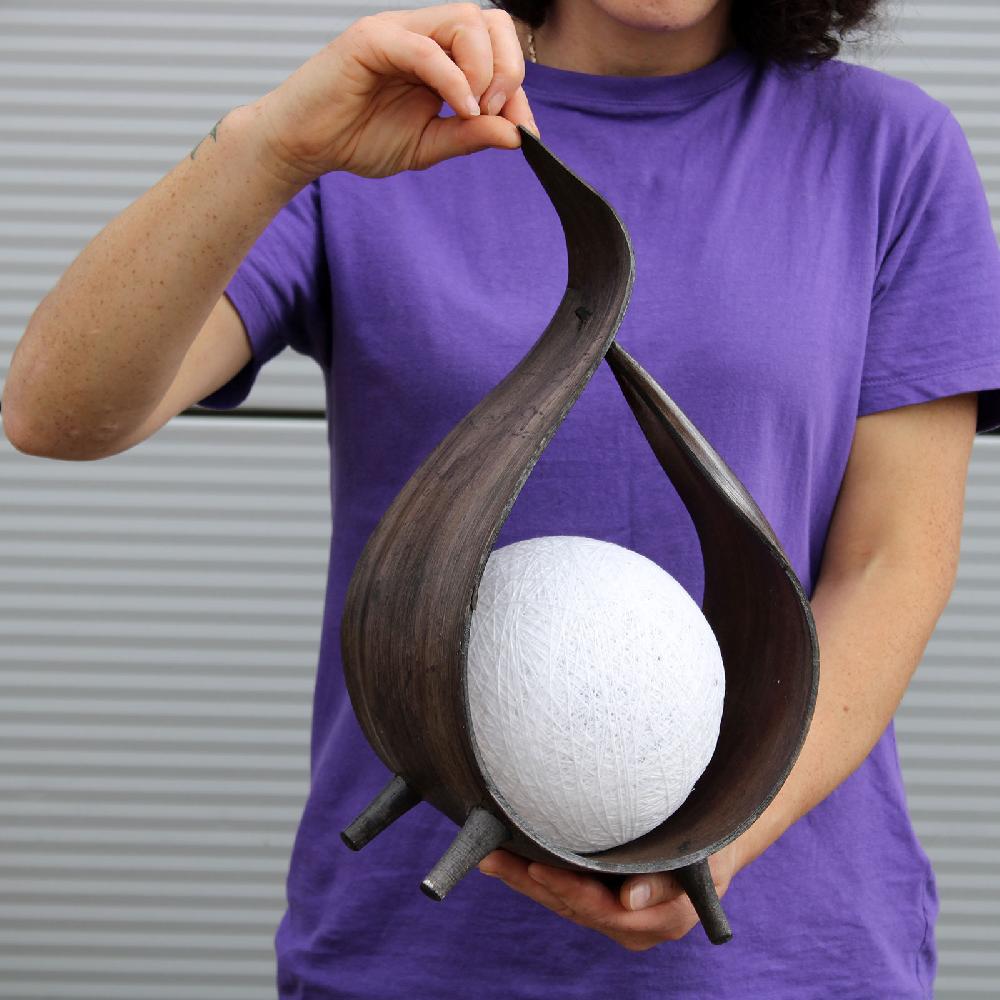 Natural Coconut Lamp UK Plug - Chocolate Wrap-over