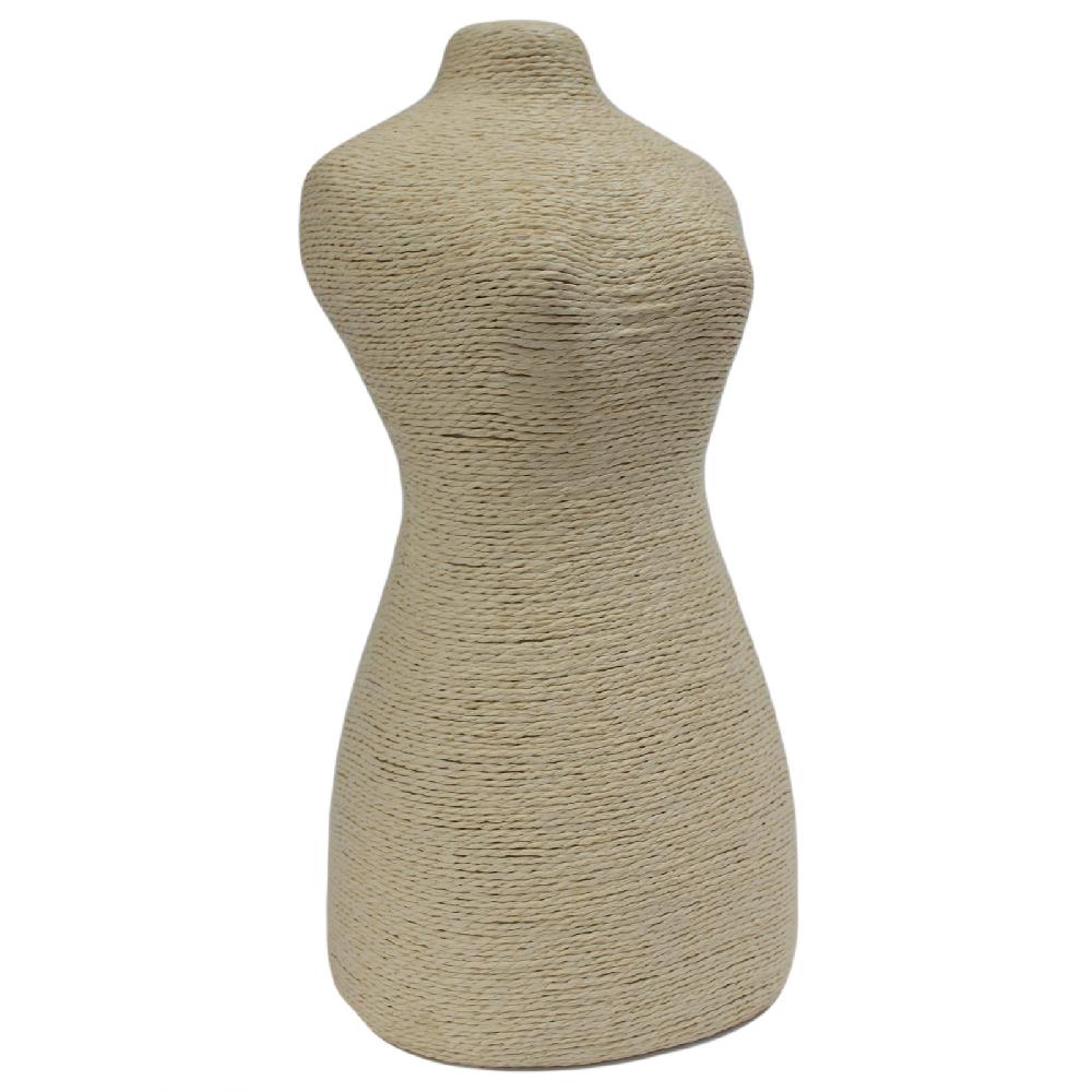 Natural Jewellery Display - Mannequin On Wooden Stand - Cream