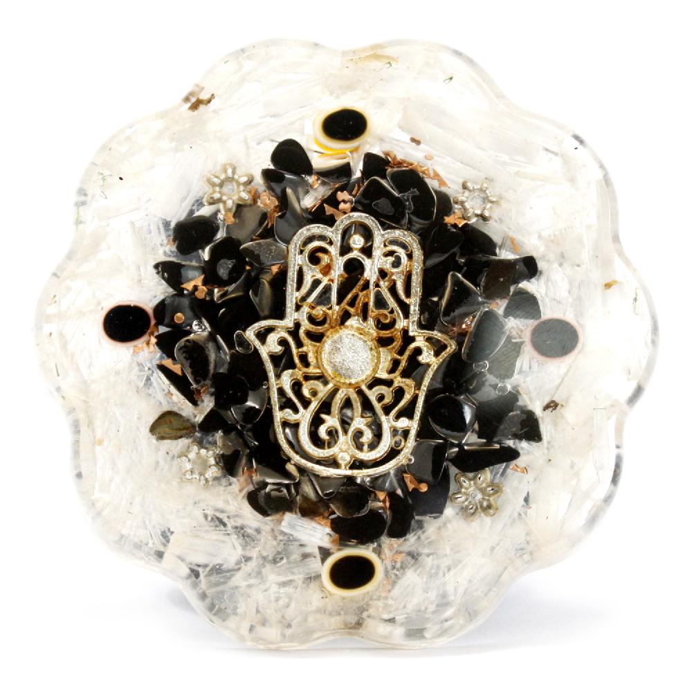 Orgonite Desk Power Packs - Hamsa with Selenite - Med