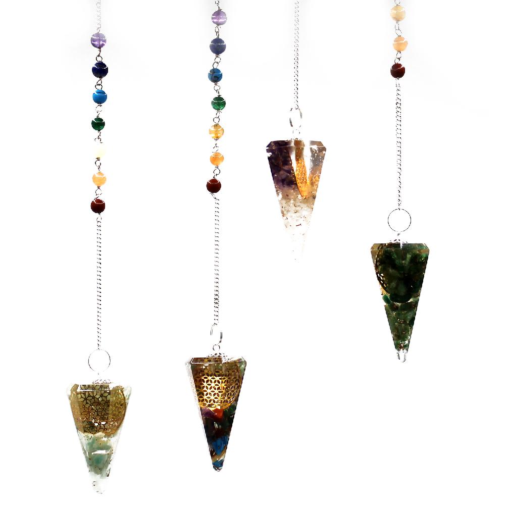 Orgonite Power Chakra Pendulum - Flower Of Life