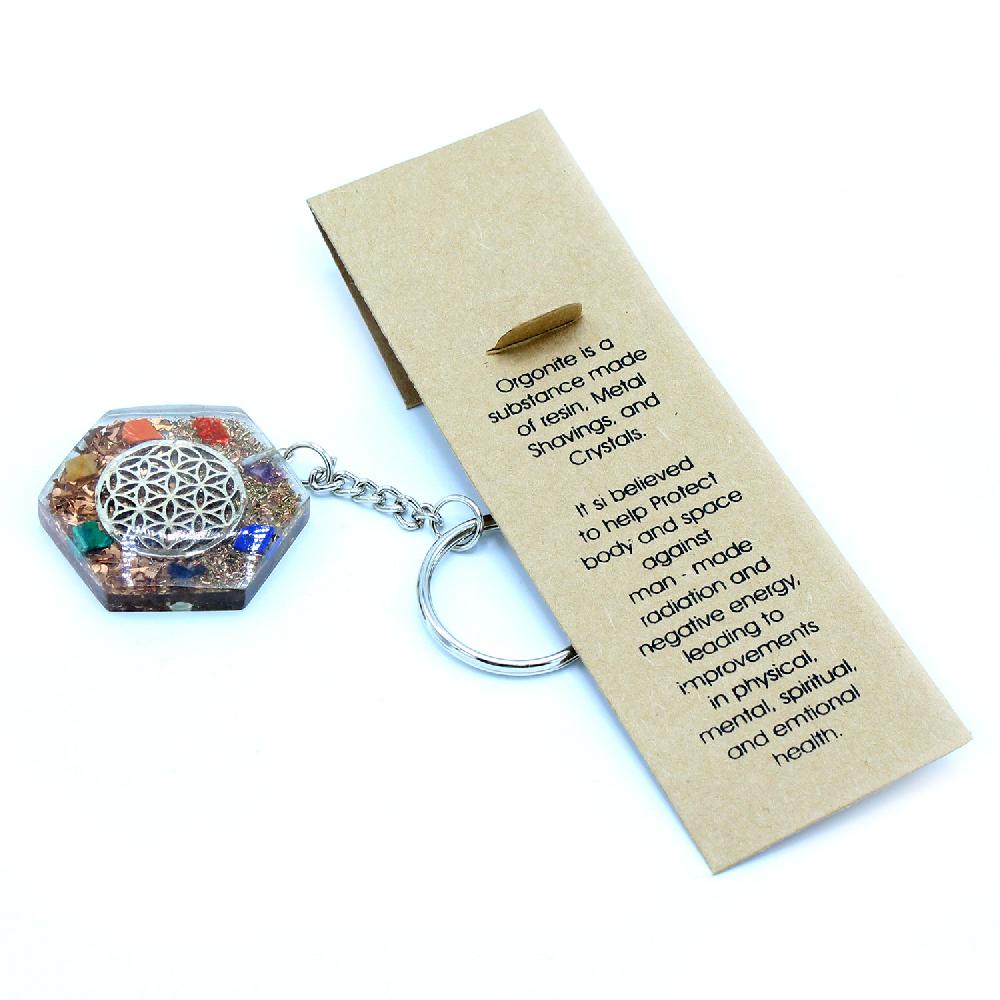 Orgonite Power Keyring - Octagon Flower Of Life