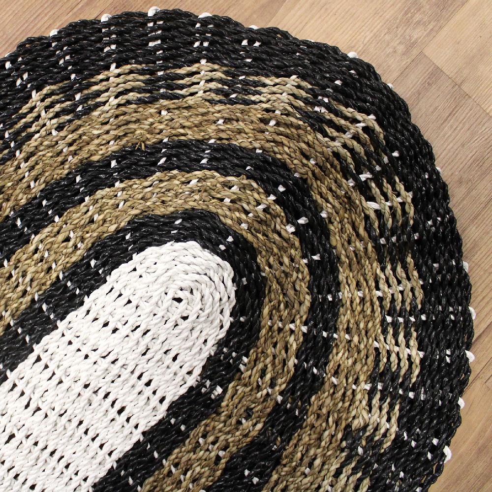 Oval Seagrass Black White & Tan - Classic - 60x120cm