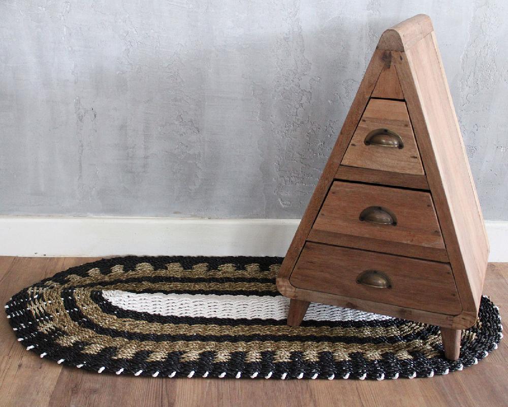 Oval Seagrass Black White & Tan - Classic - 60x120cm