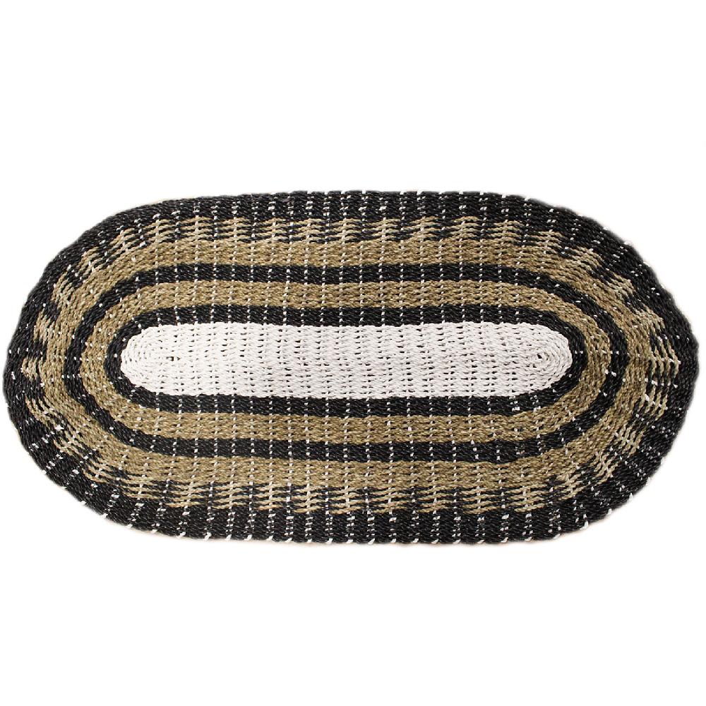 Oval Seagrass Black White & Tan - Classic - 60x120cm
